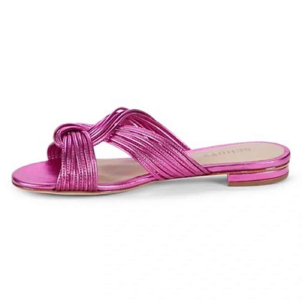 Schutz Khayla Metallic Pink Sandals - Picture 3 of 16